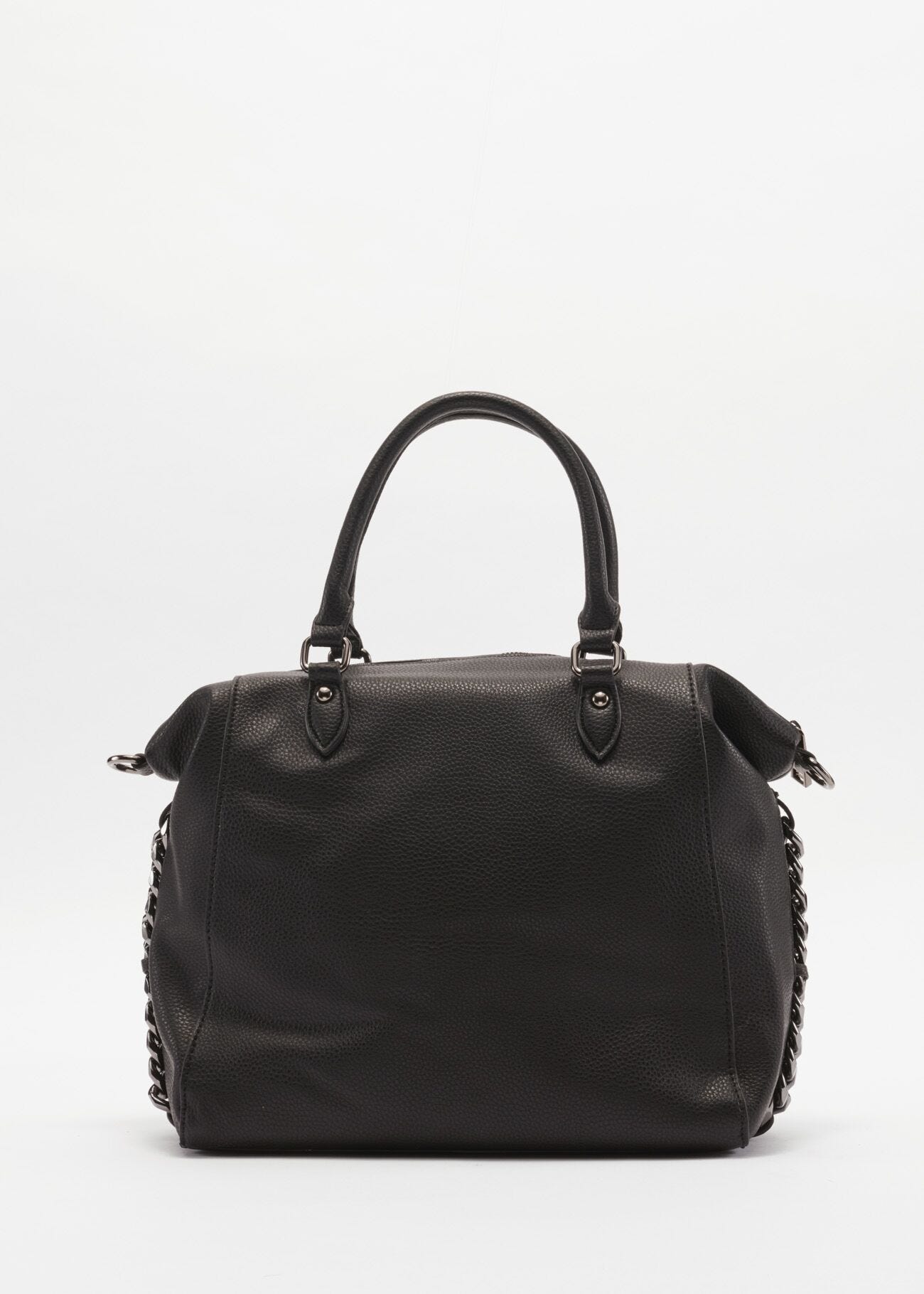 Bag with metal chain decoration