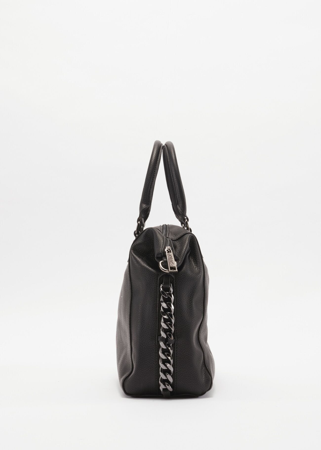 Bag with metal chain decoration
