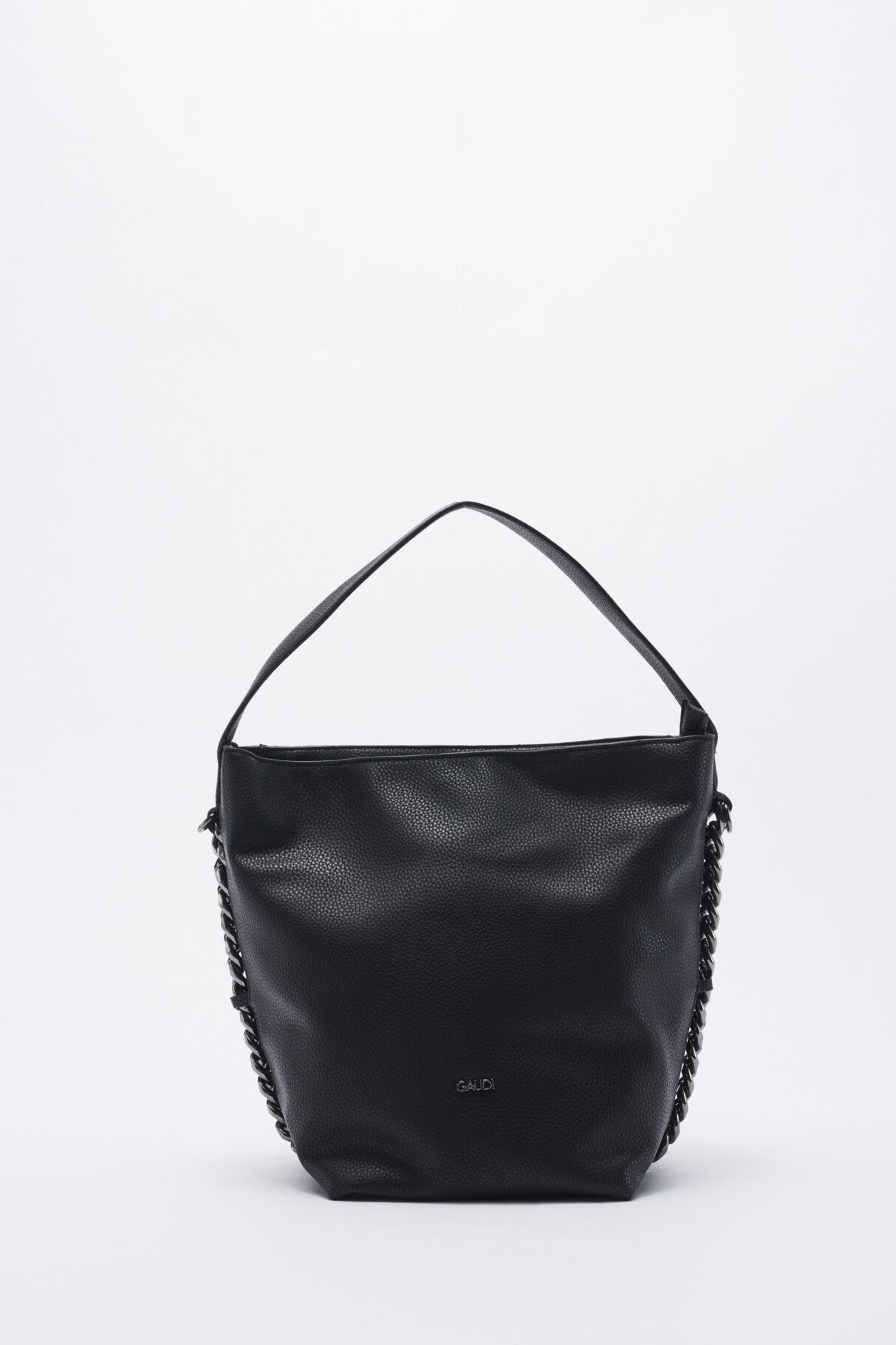 One-shoulder bag with metal chain decoration