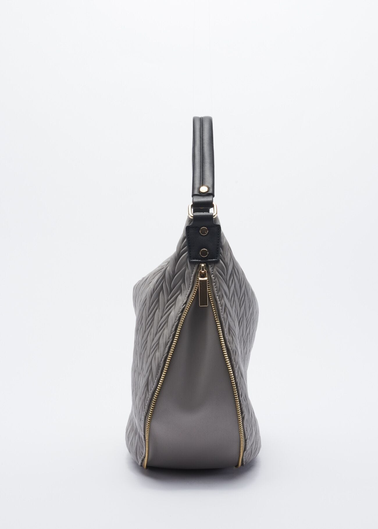 One-shoulder bag in quilted faux leather