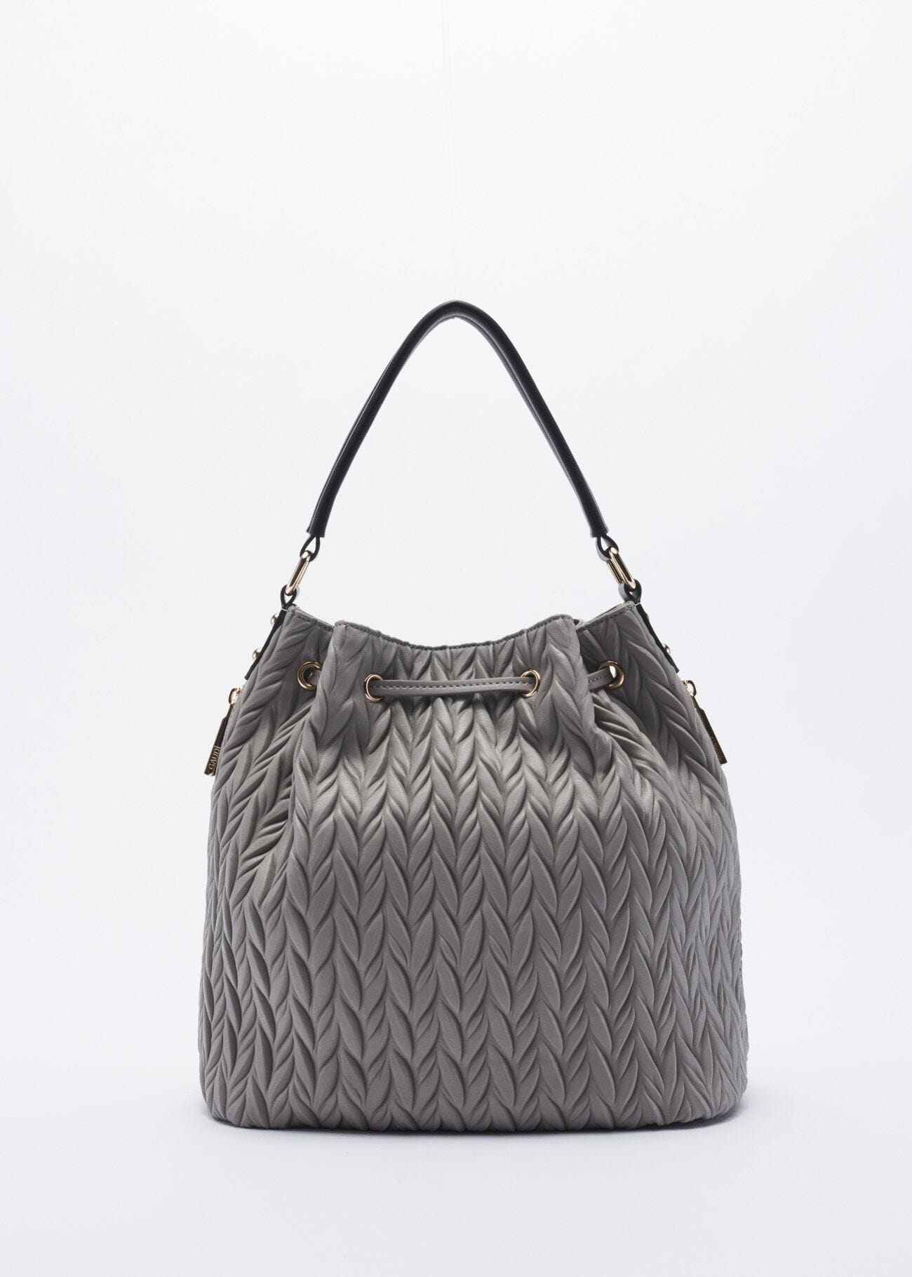 Bucket bag in quilted faux leather