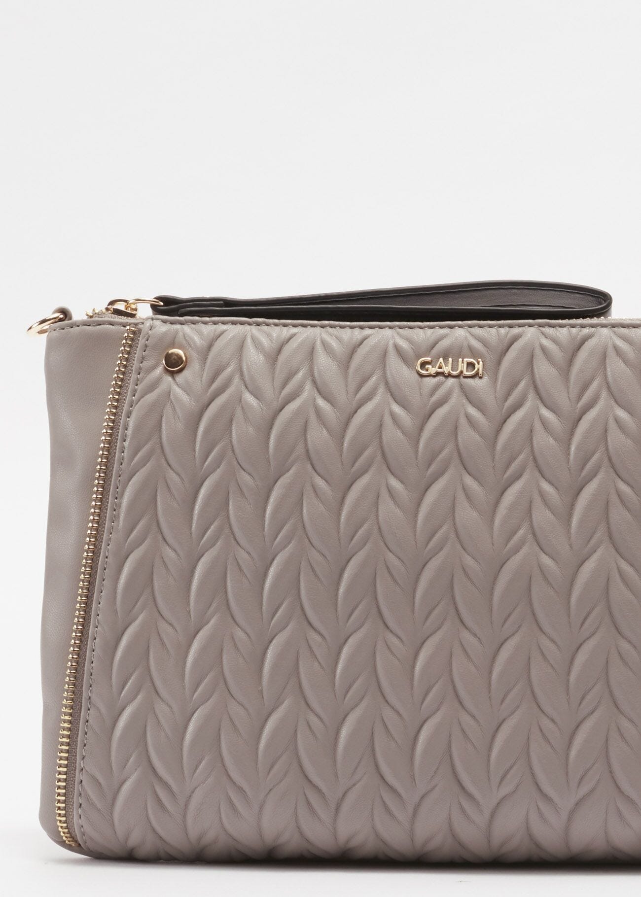 Clutch bag in quilted faux leather