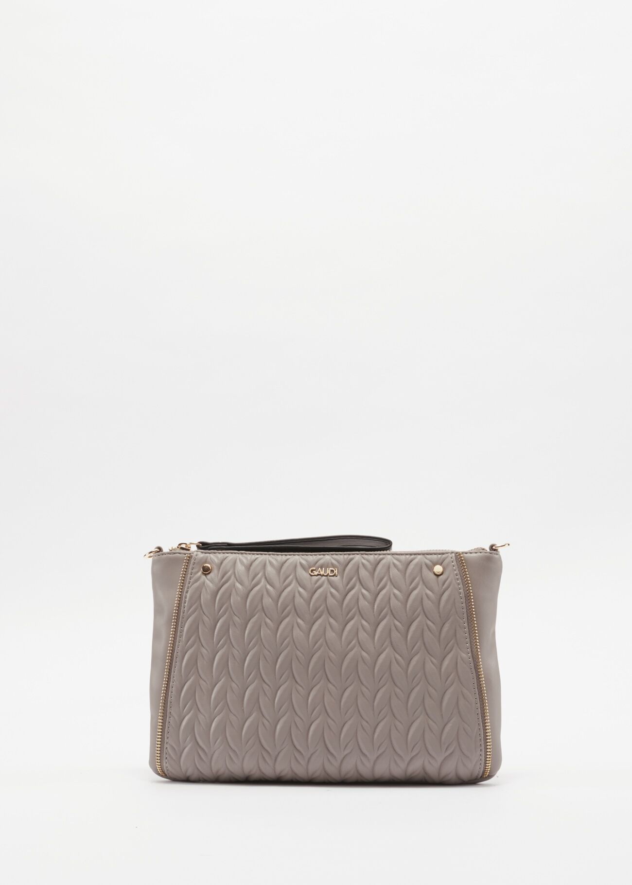 Clutch bag in quilted faux leather
