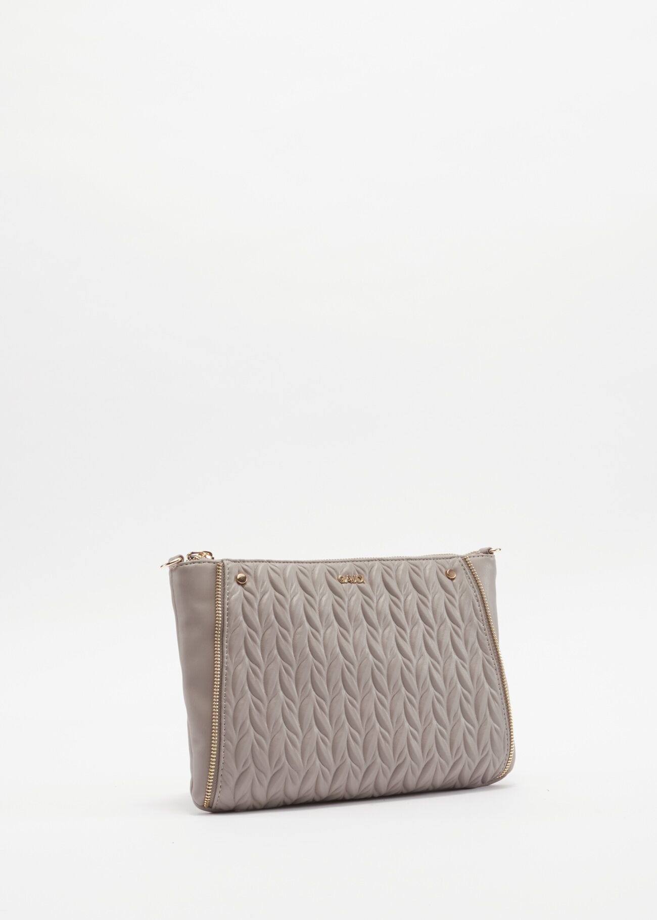 Clutch bag in quilted faux leather