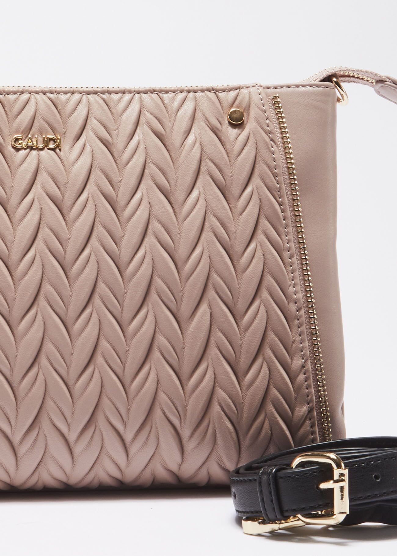 Clutch bag in quilted faux leather