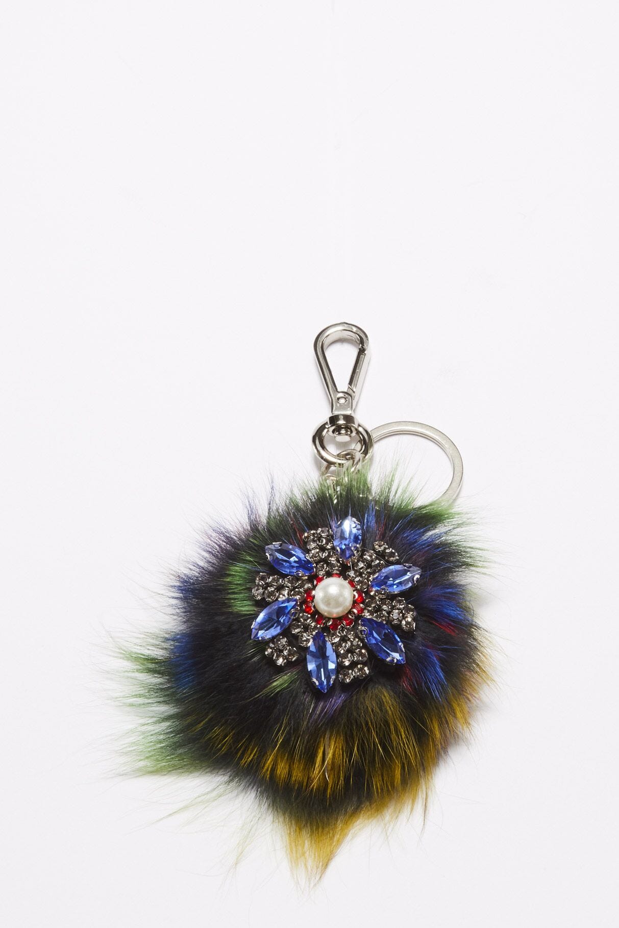 Keyring with stone and crystal detail