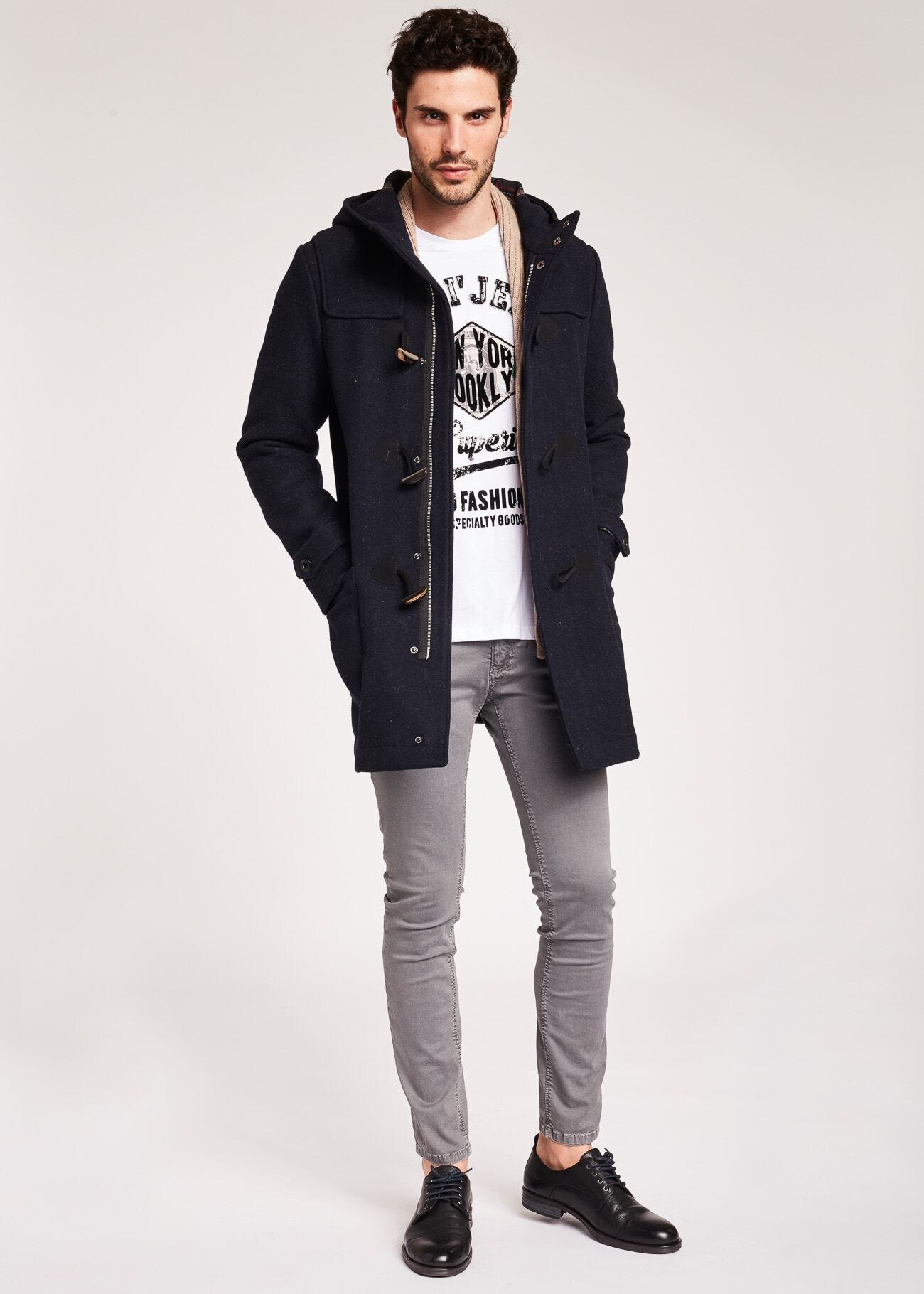 Wool cloth Montgomery duffel coat