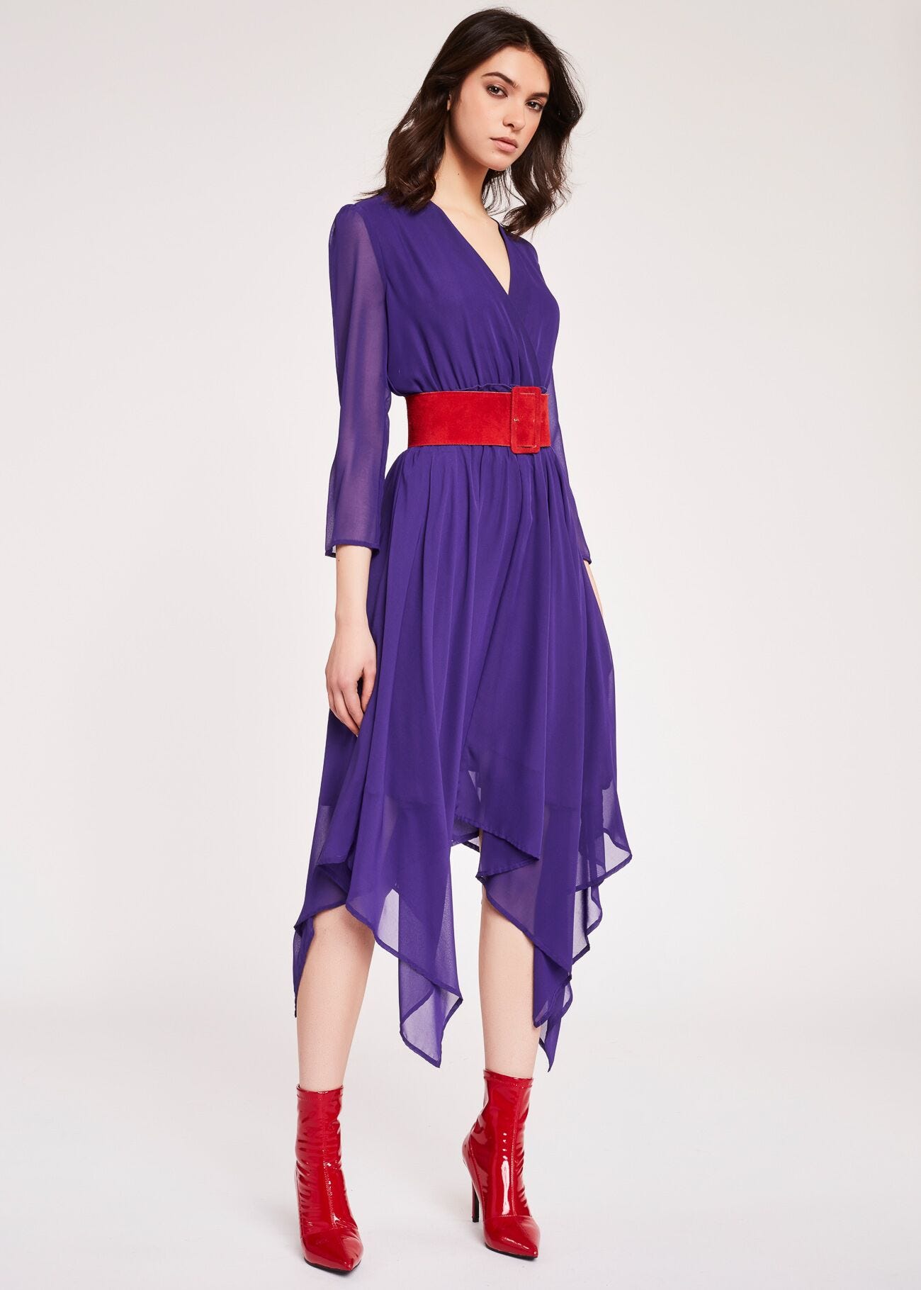 Flowy pointed-hem dress