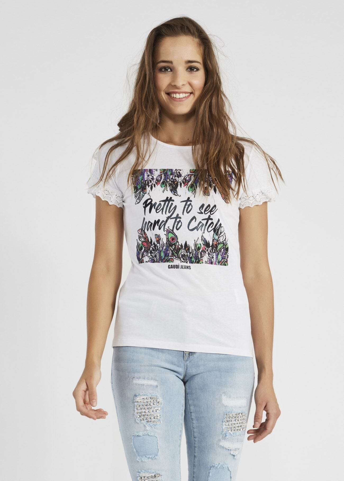 T-shirt con pizzo