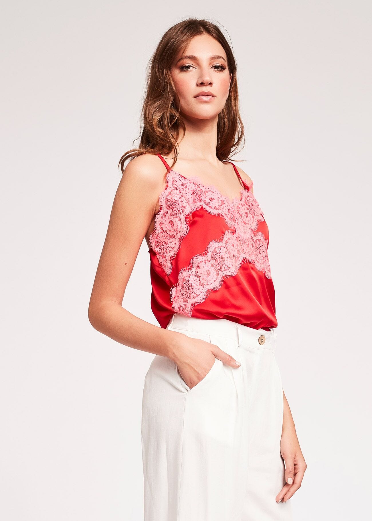 Top with lace detailing 