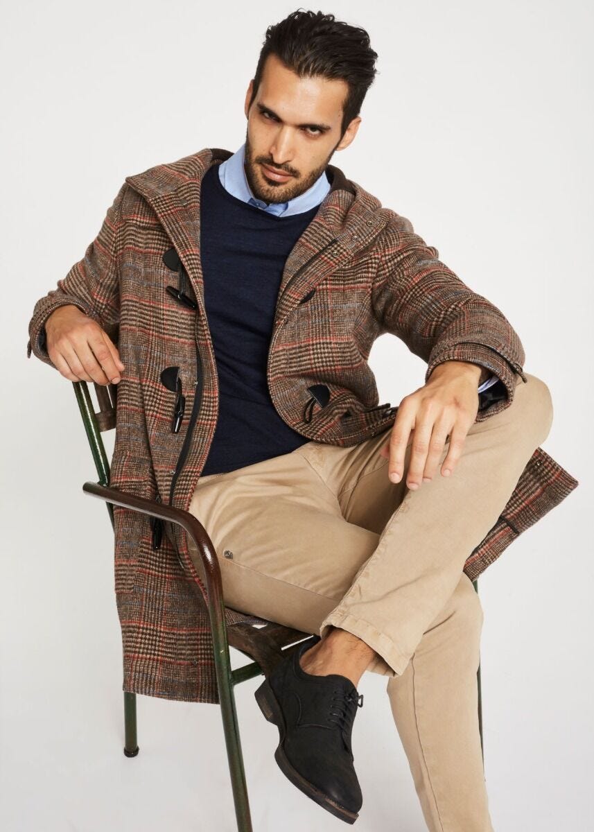 Duffle-coat en mélange de laine