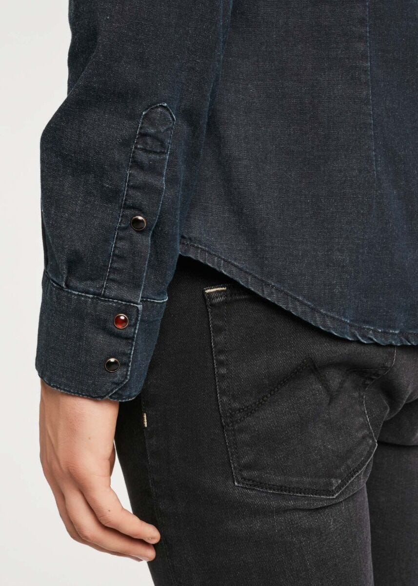 Chemise en denim foncé 