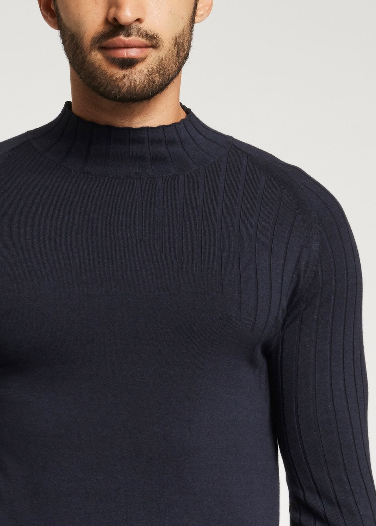 Jumper with funnel neck