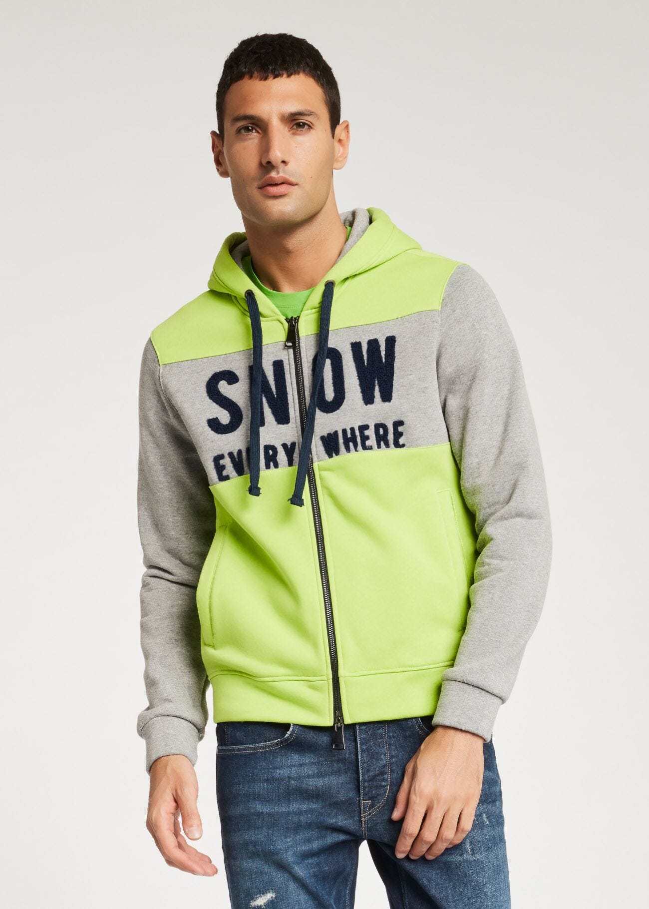 Sweat-shirt avec motifs intarsia fluo