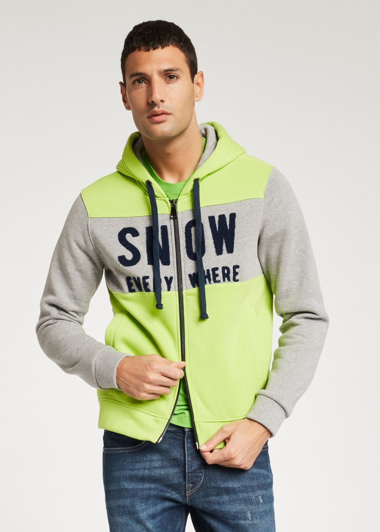 Sweat-shirt avec motifs intarsia fluo