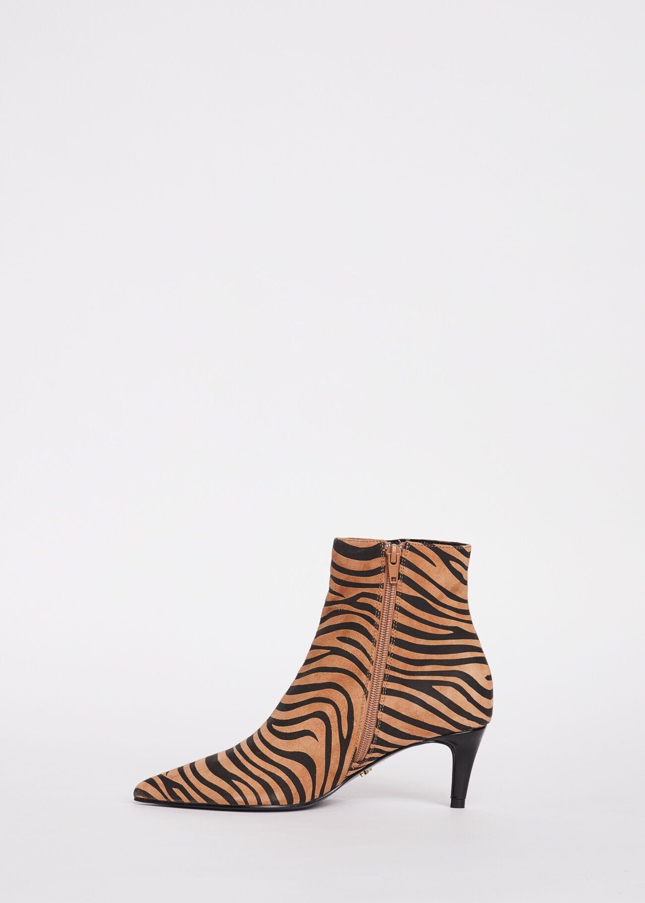 Zebra print leather low boots