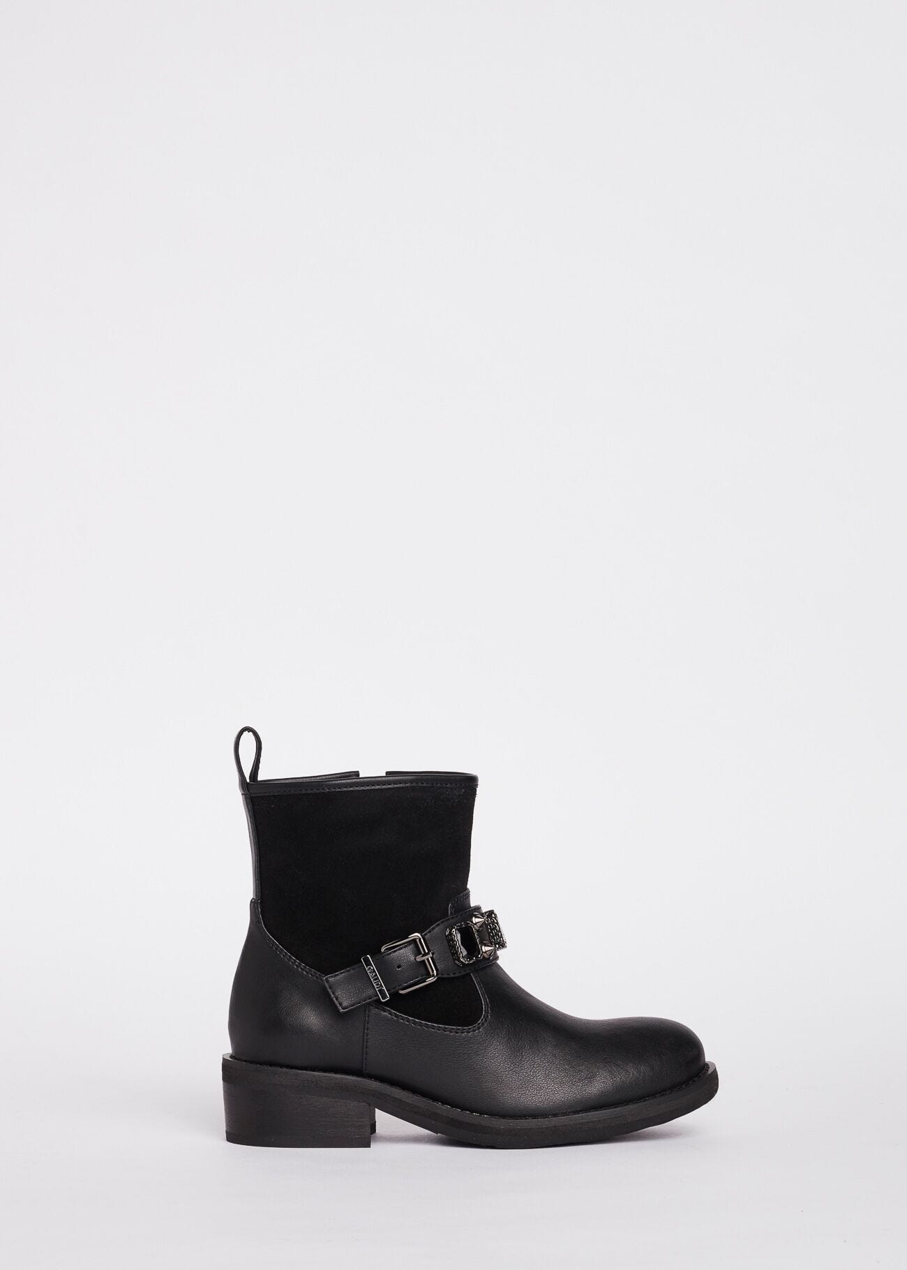 Bottines de motard en cuir 