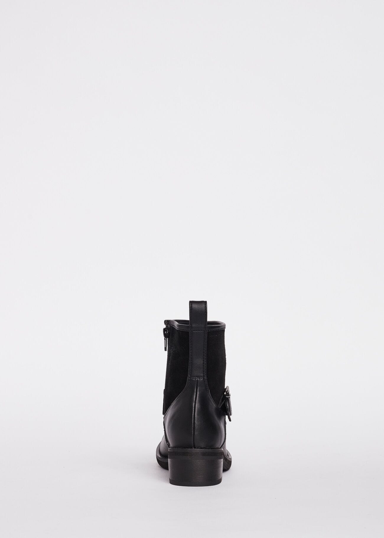 Bottines de motard en cuir 
