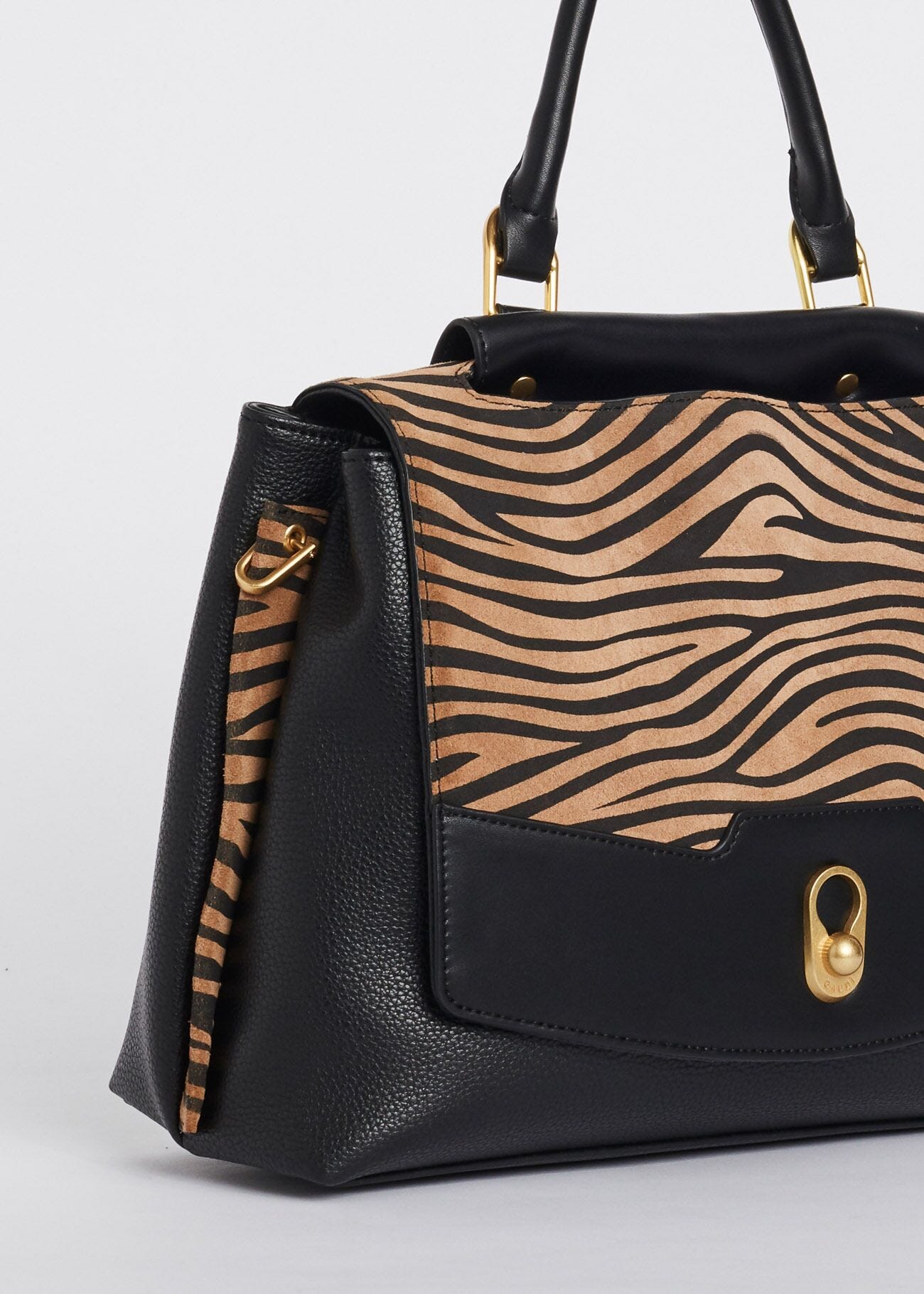 Bag with animal print inserts