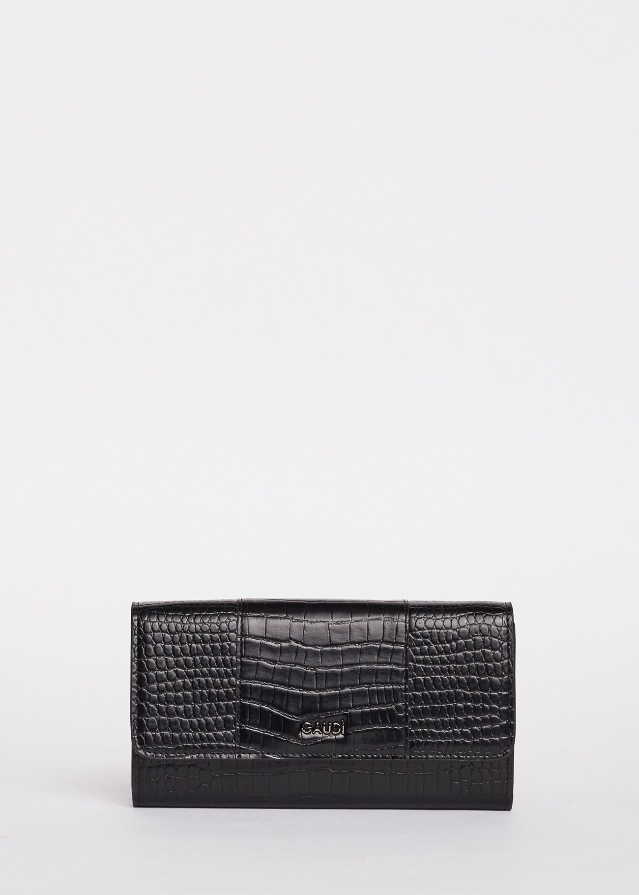 Portefeuille avec imprimé croco