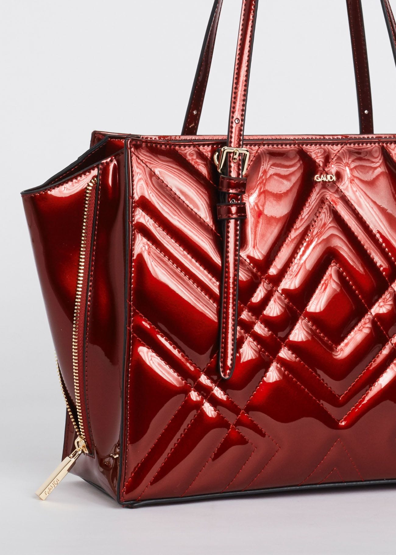 Quilted patent leather bag