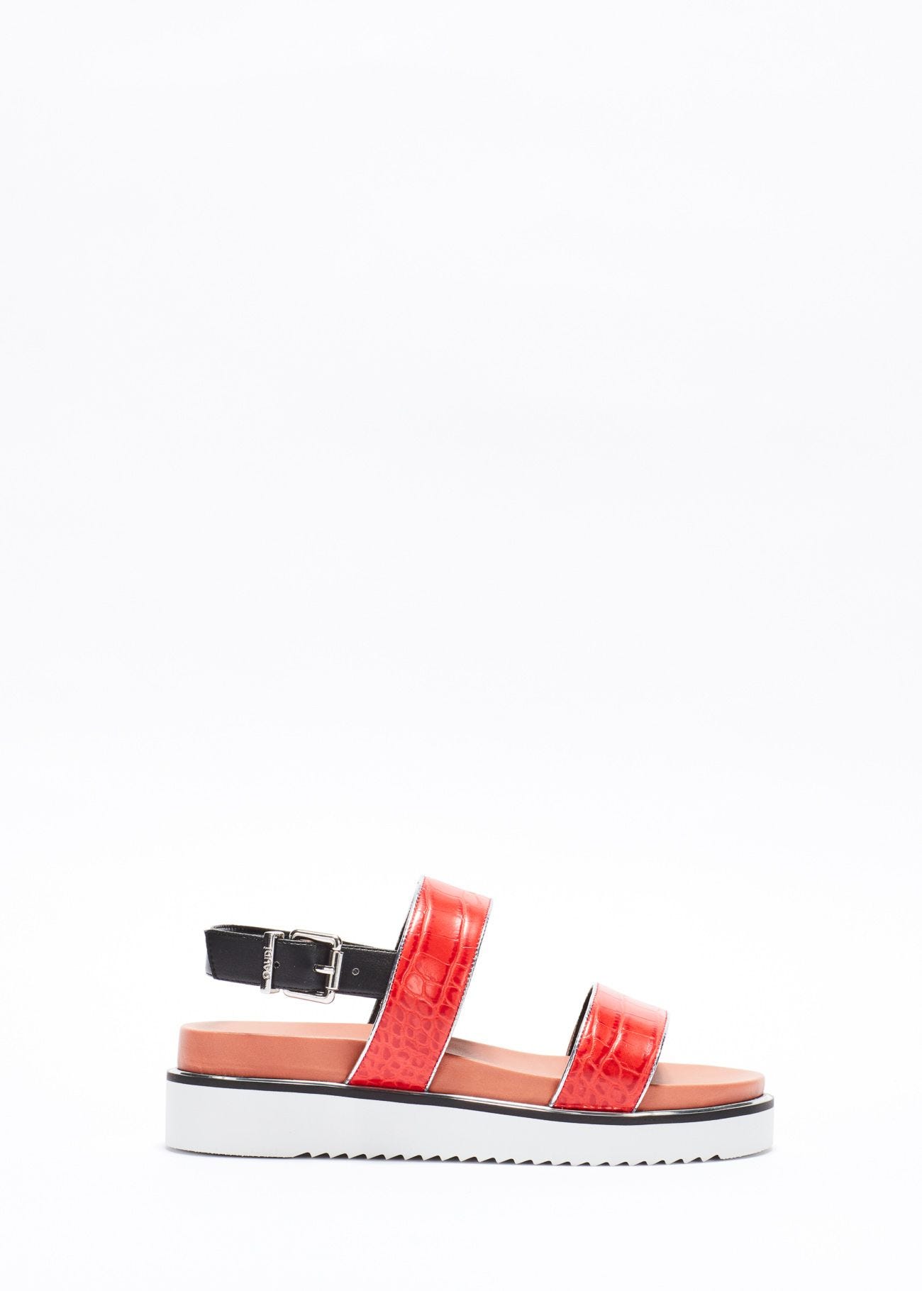 Leather-effect fussbett sandals