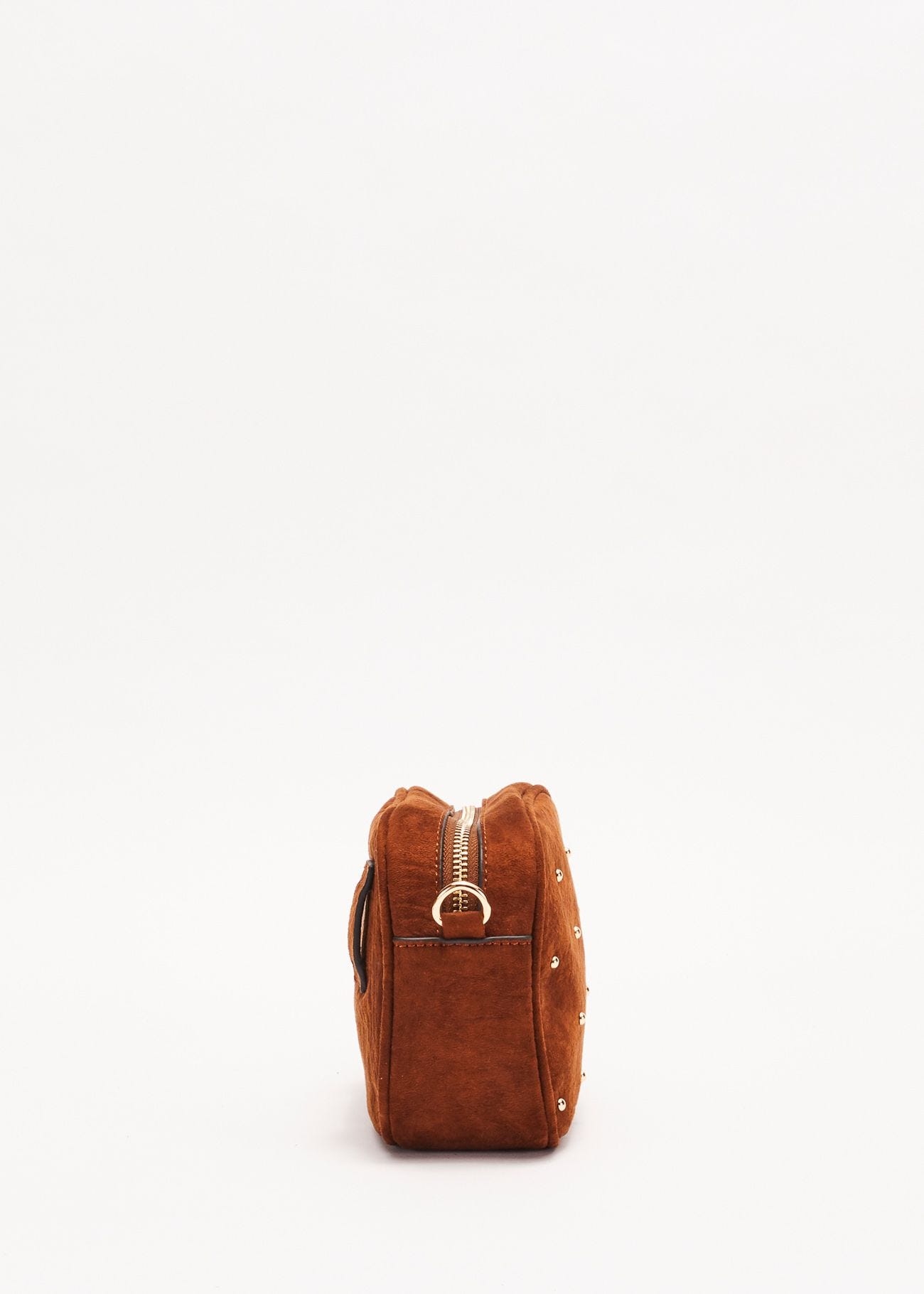Studded suede-effect mini bag