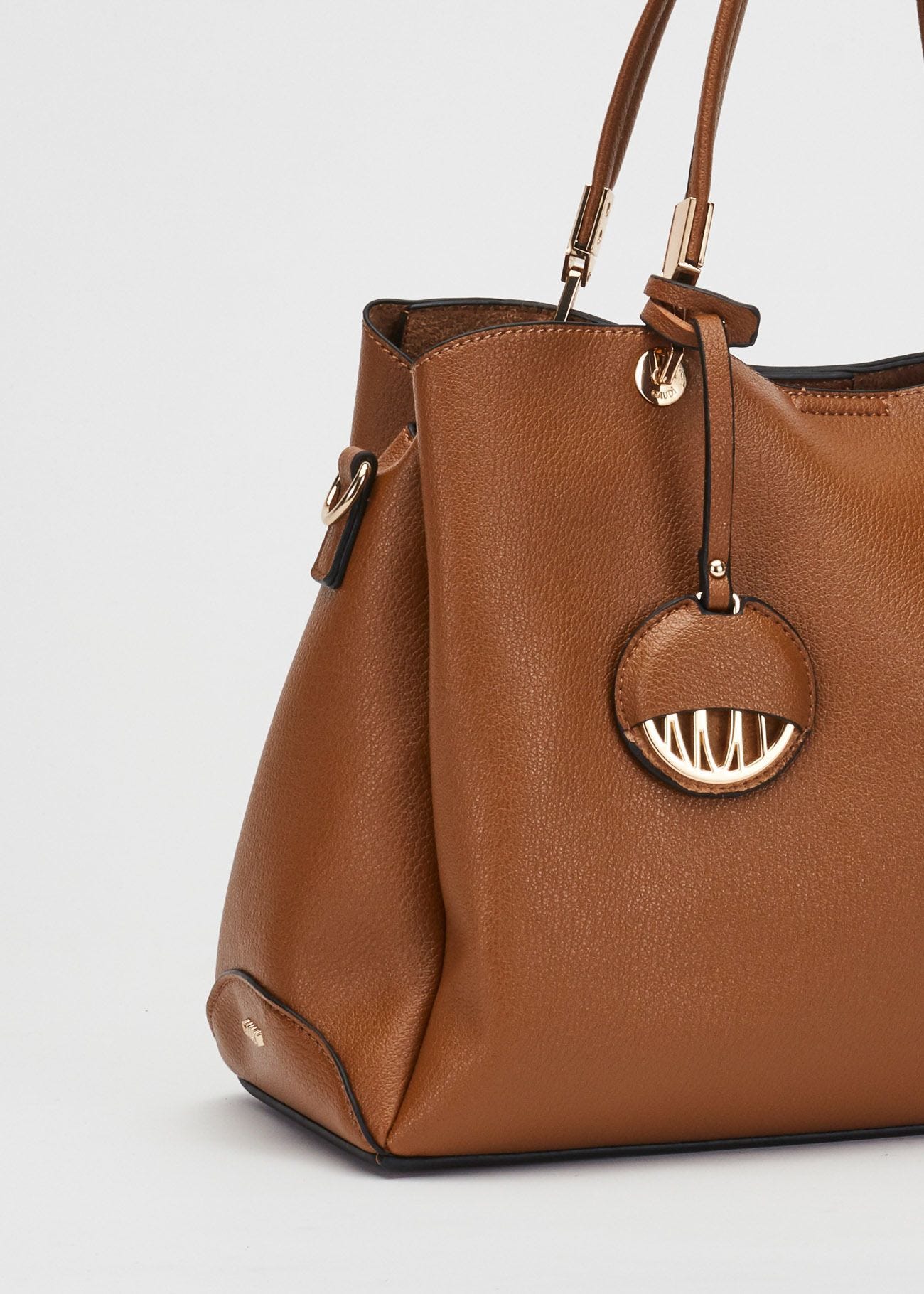Leather-effect top handle bag