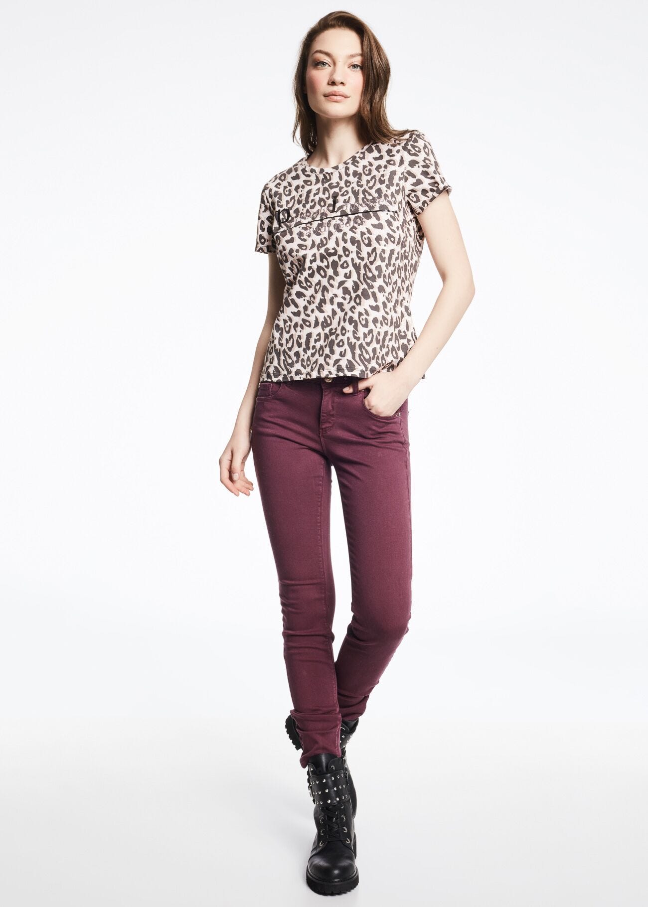 T shirt con stampa animalier