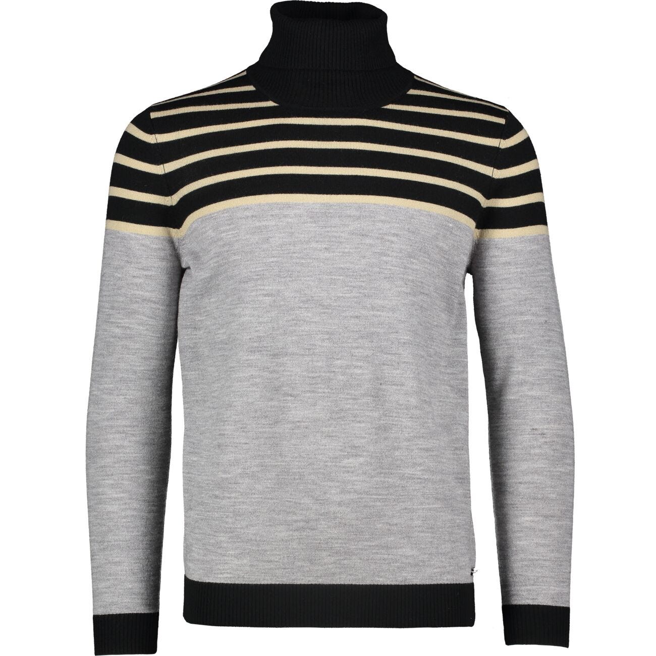 Striped polo neck jumper