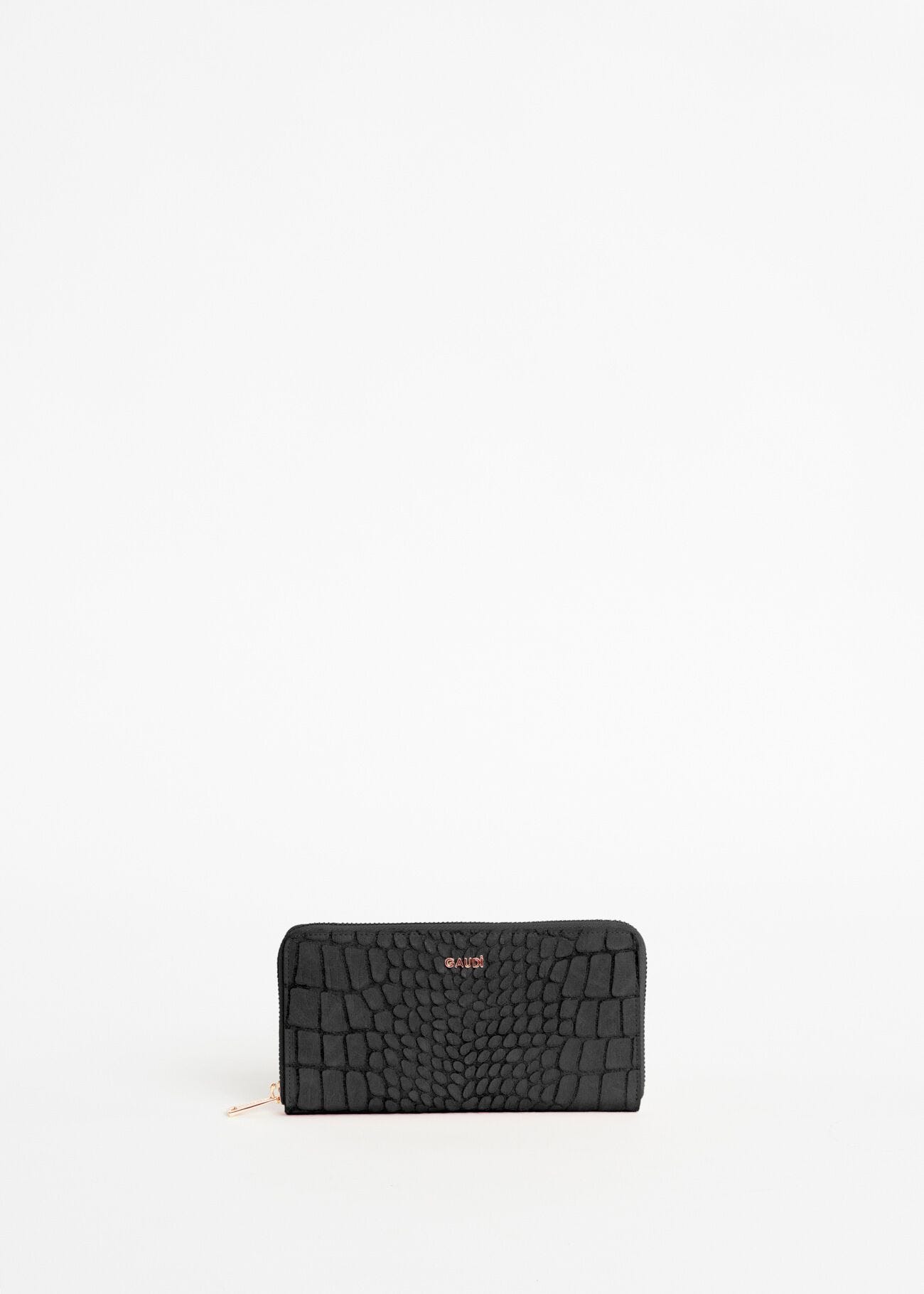 Portefeuille avec imprimé croco 