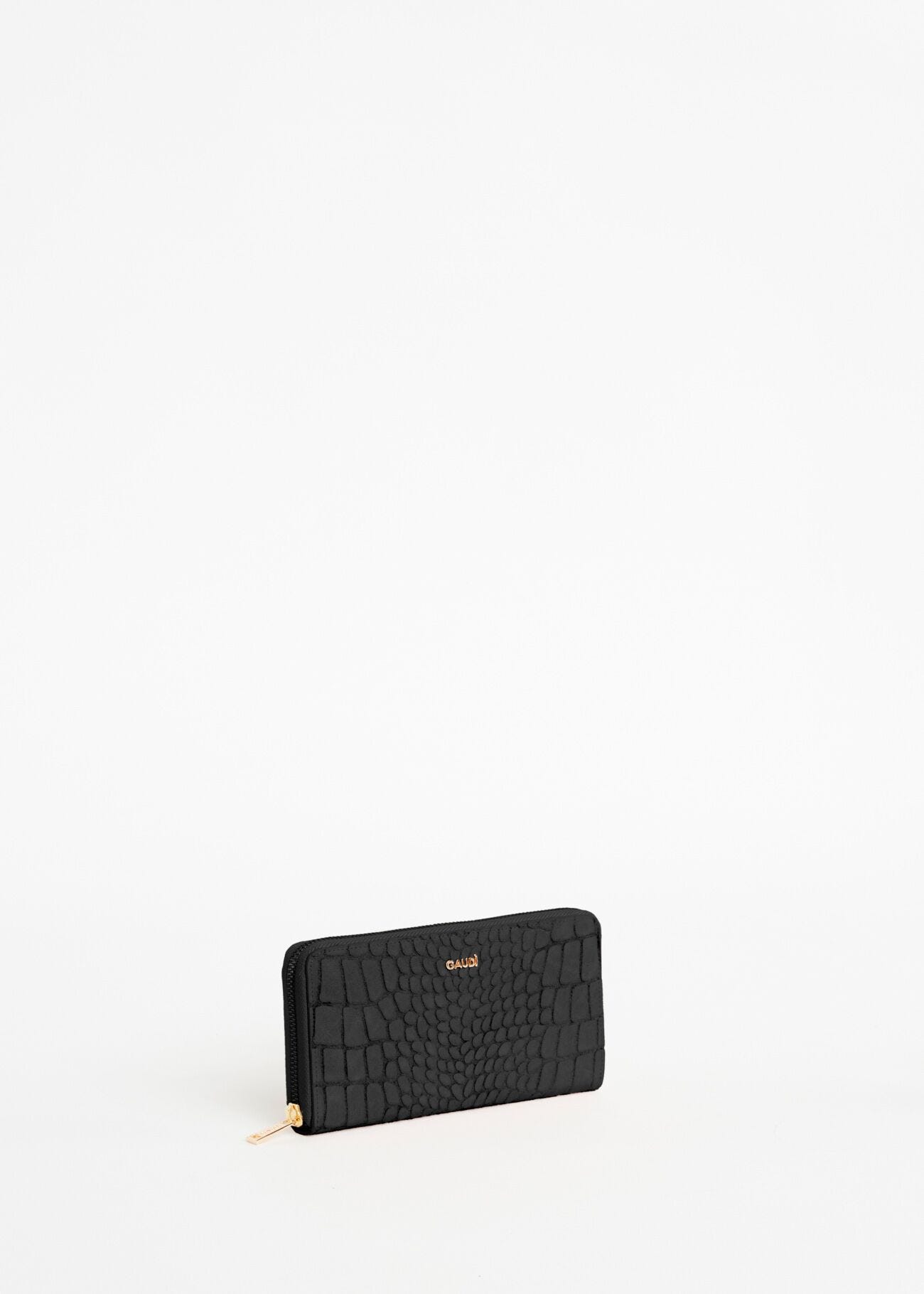 Portefeuille avec imprimé croco 
