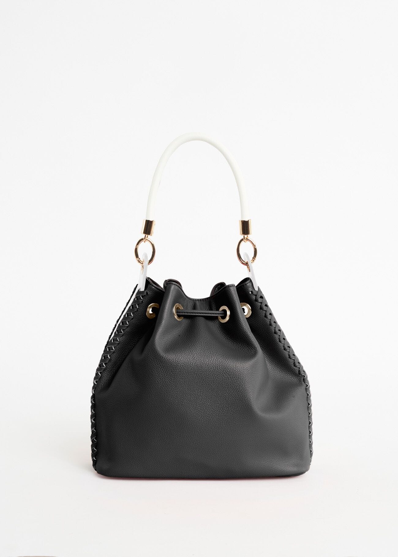 Bucket bag with woven details 