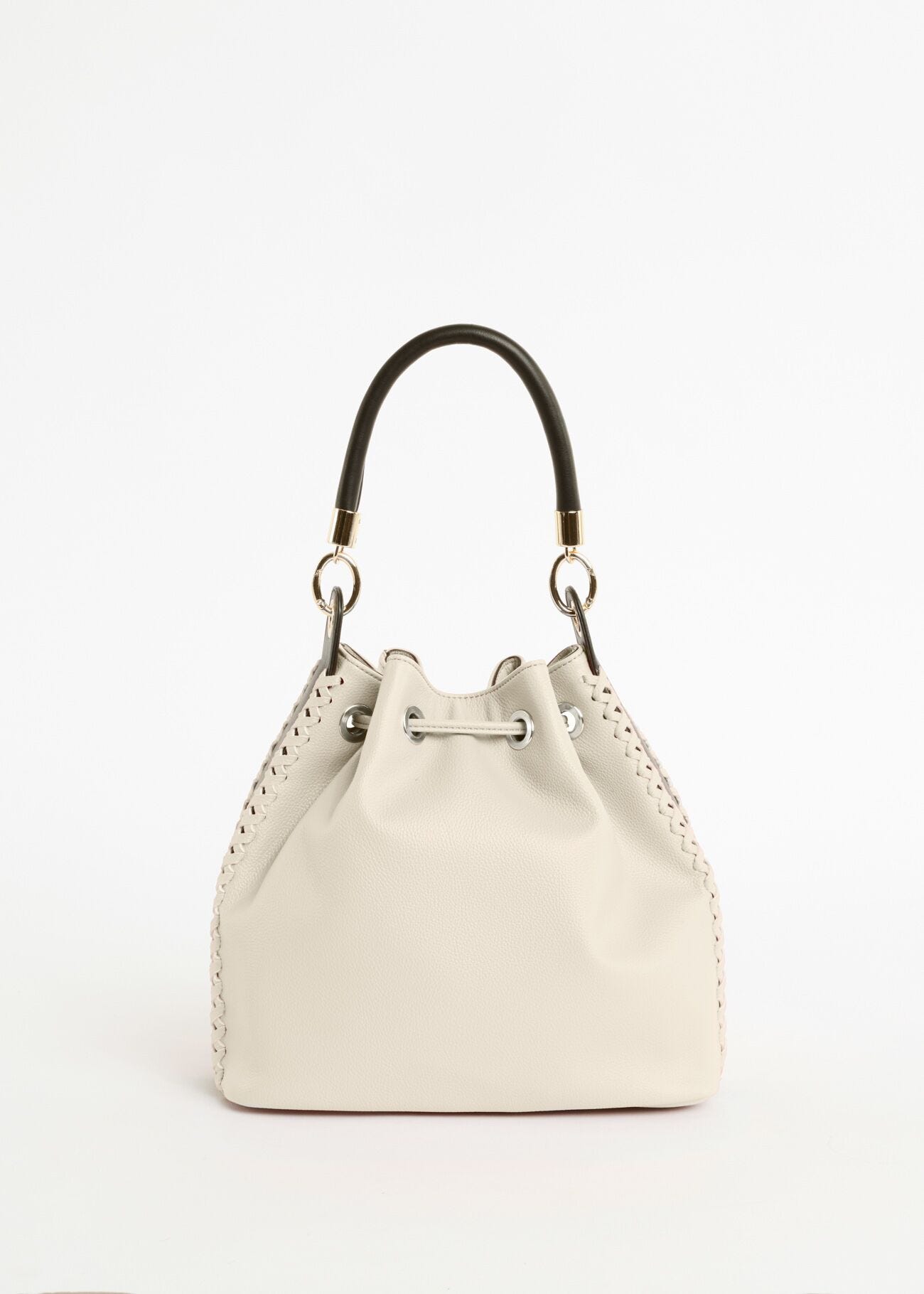 Bucket bag with woven details 