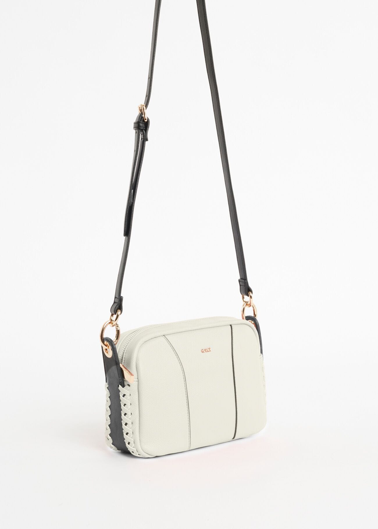 Crossbody bag with woven details 
