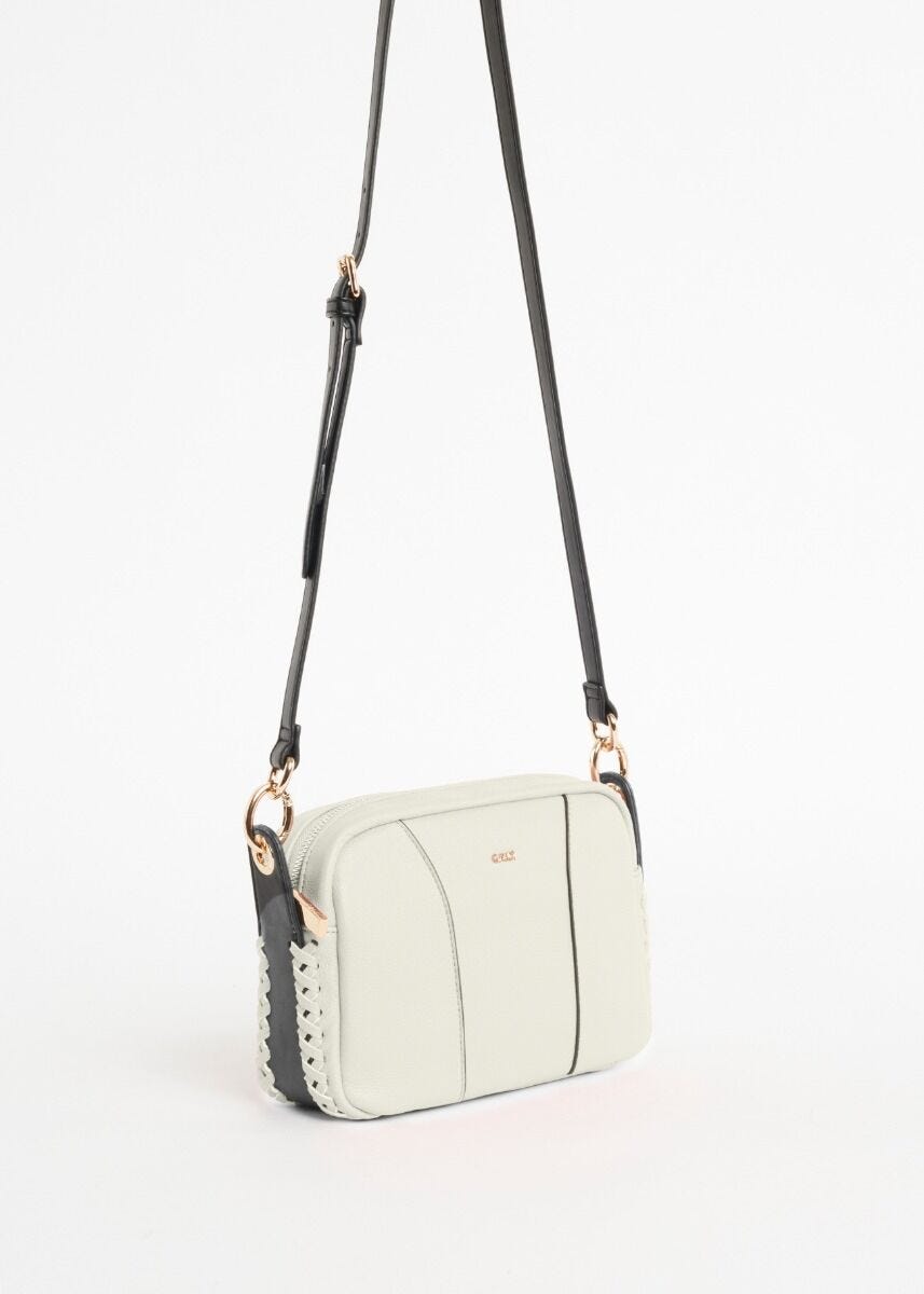 Crossbody bag with woven details 