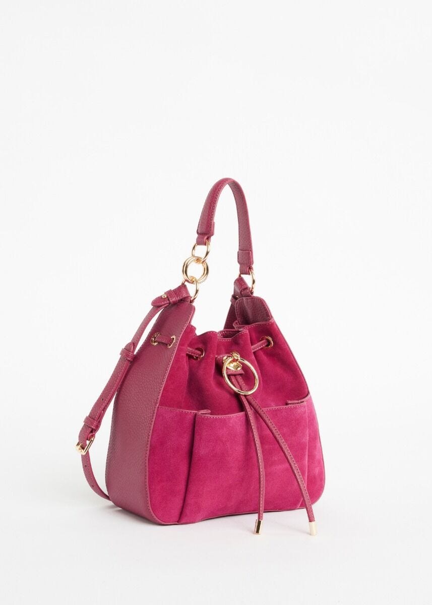 Faux leather bucket bag 