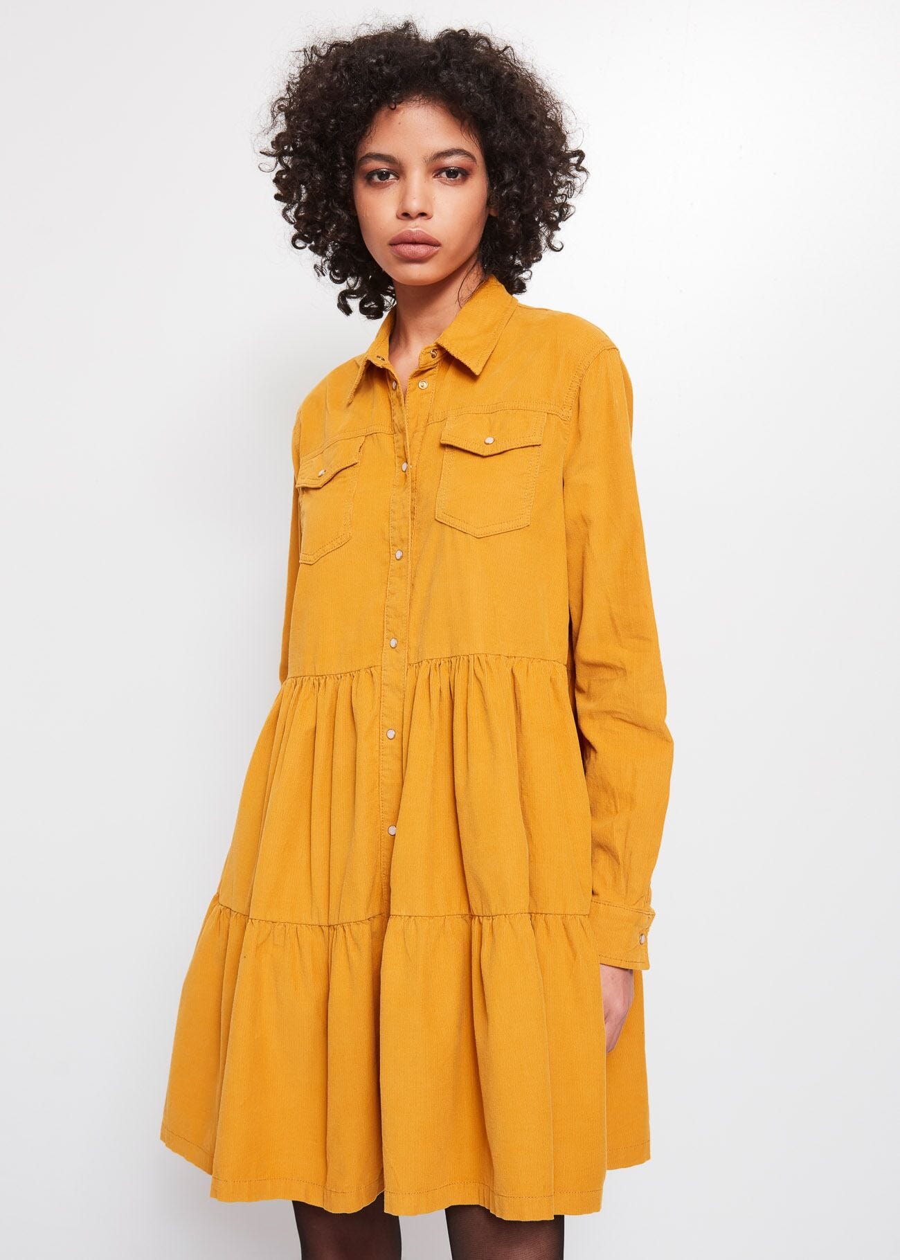 Corduroy shirt dress