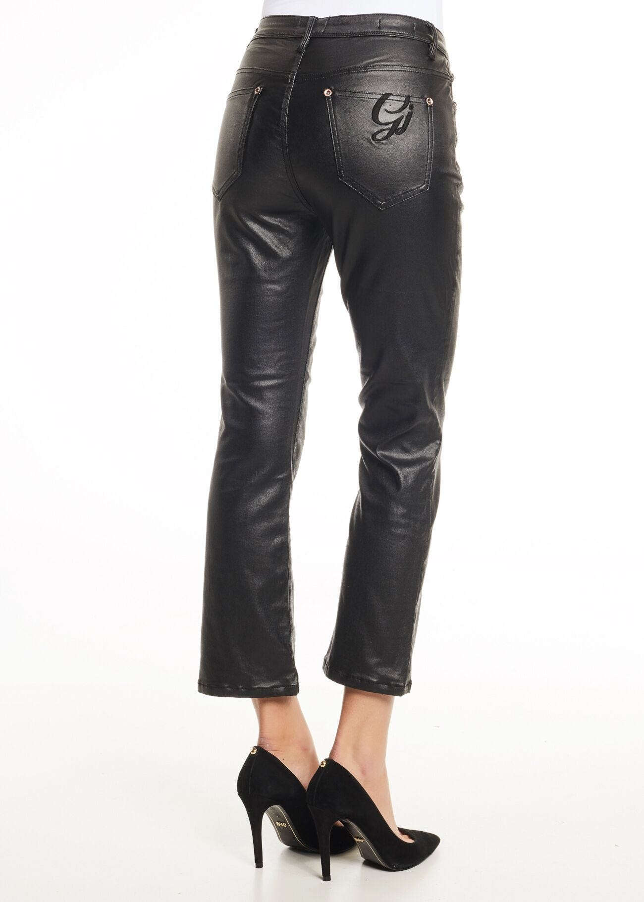 Faux leather trousers