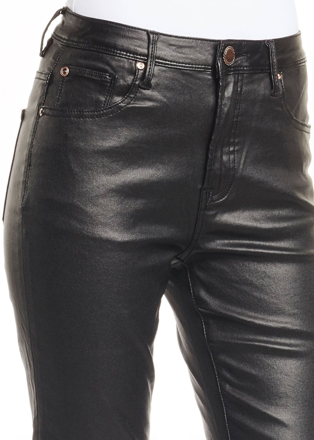 Faux leather trousers