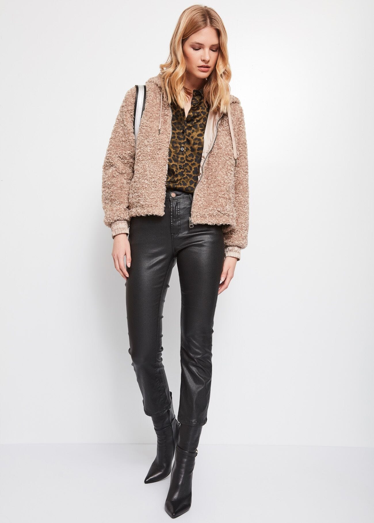 Faux leather trousers