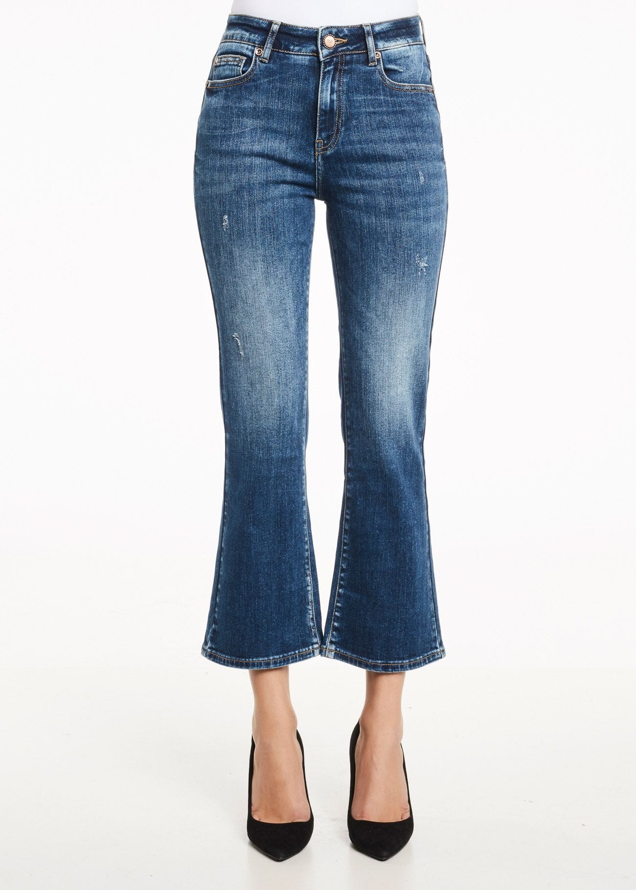 Cropped flared jeans