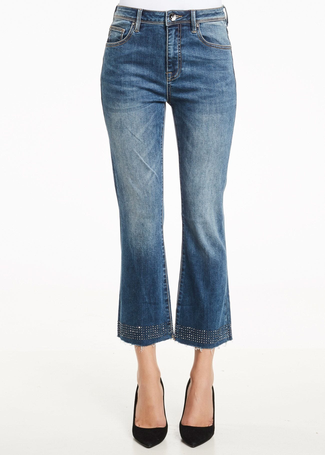 Cropped straight-fit jeans