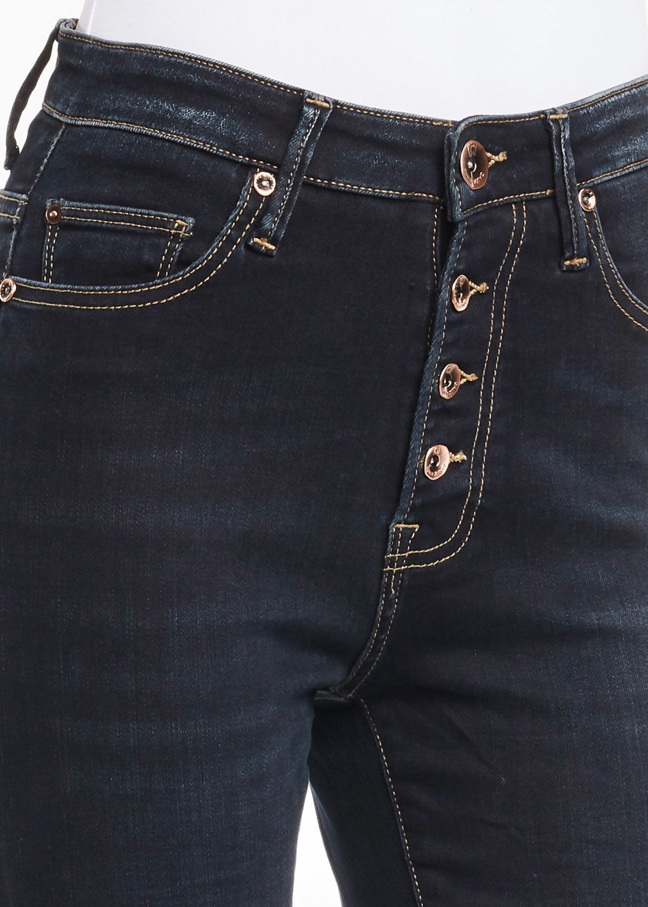 Dark indigo cropped straight jeans