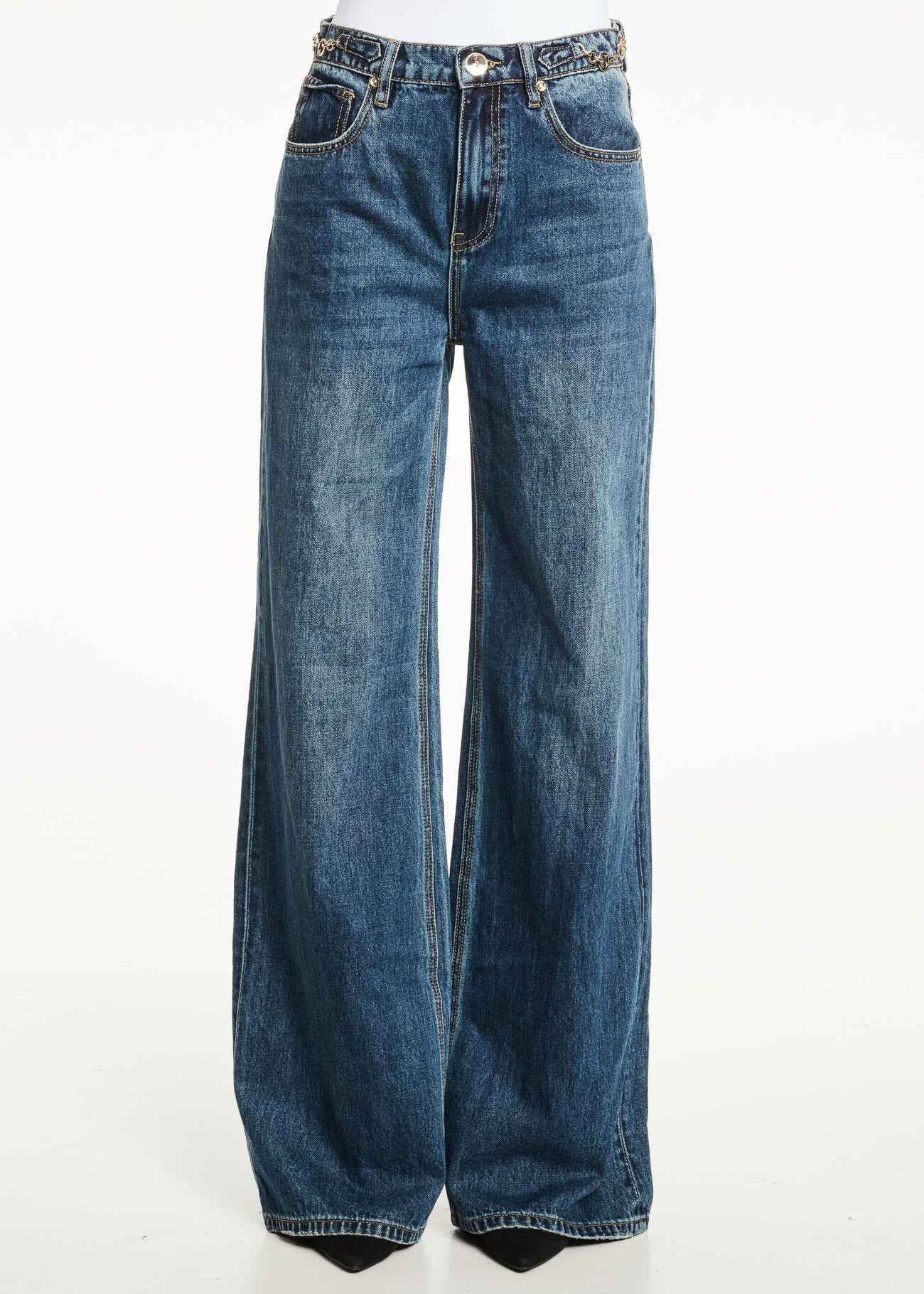 Worn-wash jeans