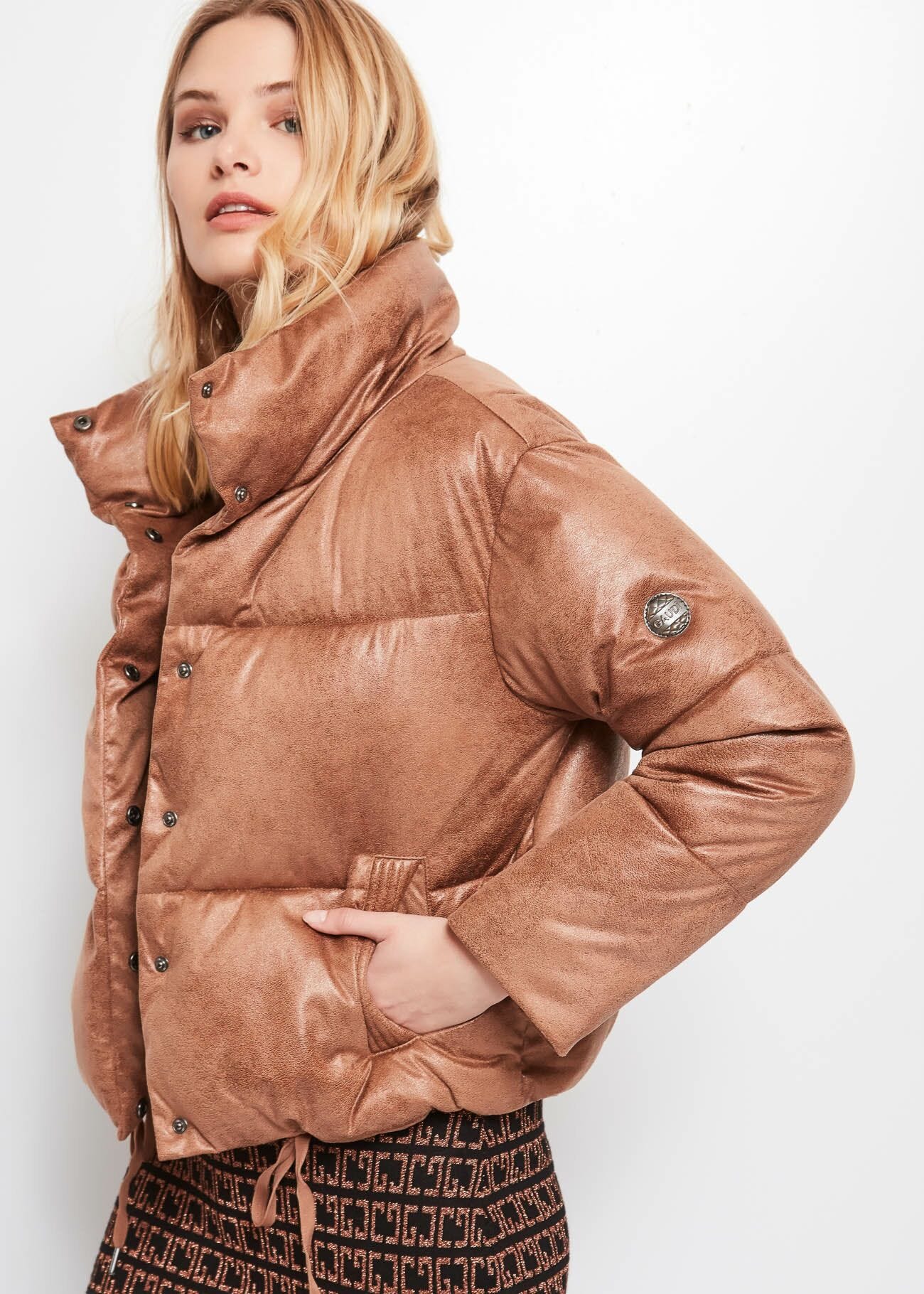 Coated fabric down coat