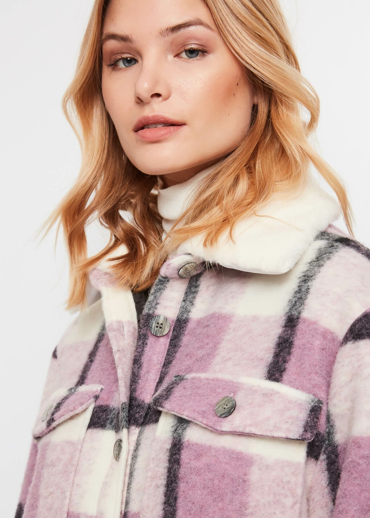 Wool blend overshirt jacket