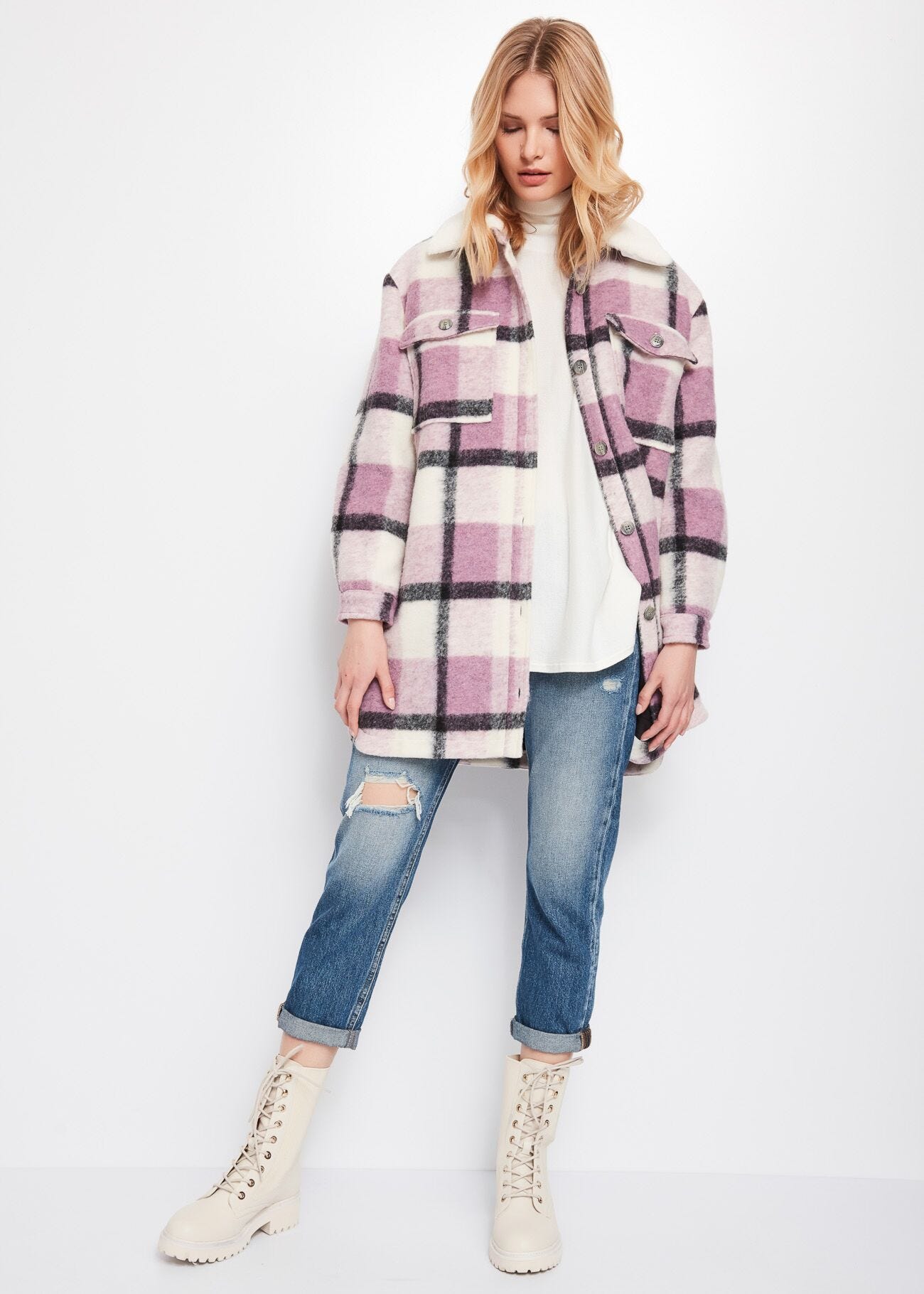 Wool blend overshirt jacket