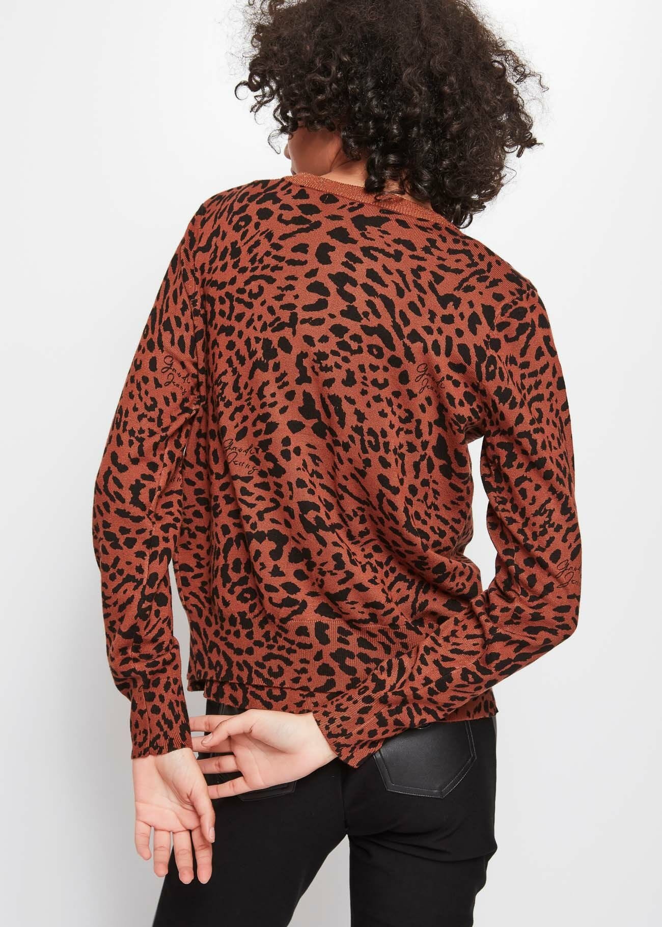 Cardigan con stampa animalier