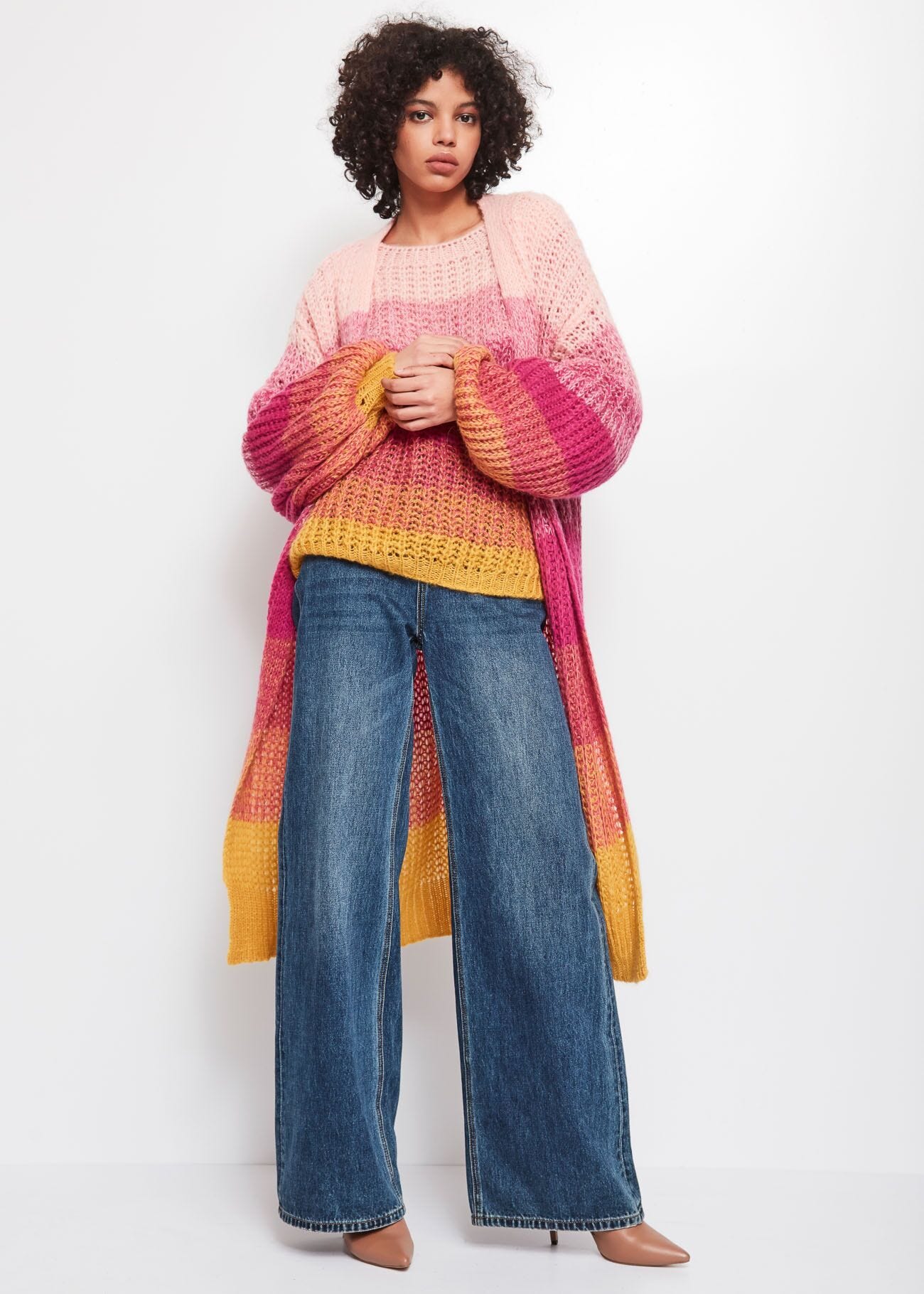 Multicolour stripe jumper outlet
